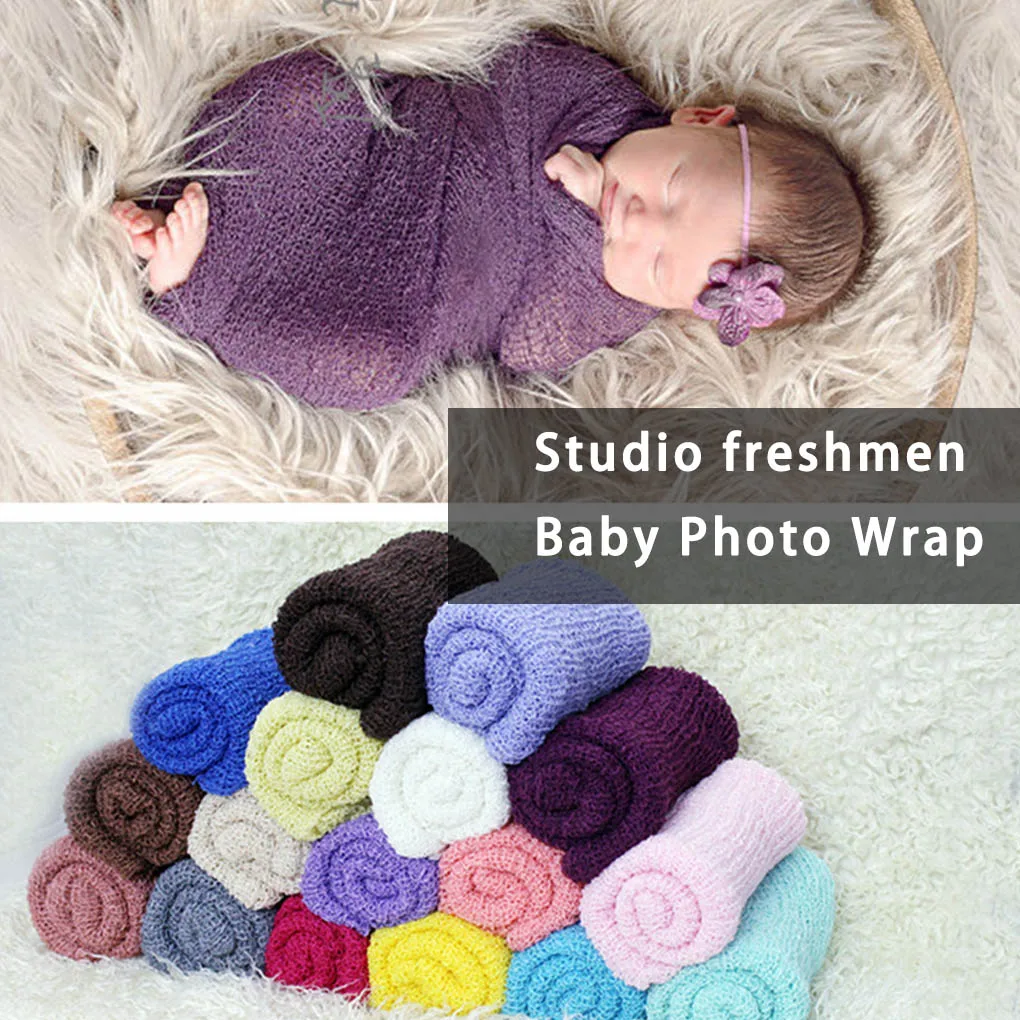 Stretch Baby Photography Props Blanket Wraps Organic Cotton Wrap Soft Infant Newborn Photo Wraps Cloth Accessories