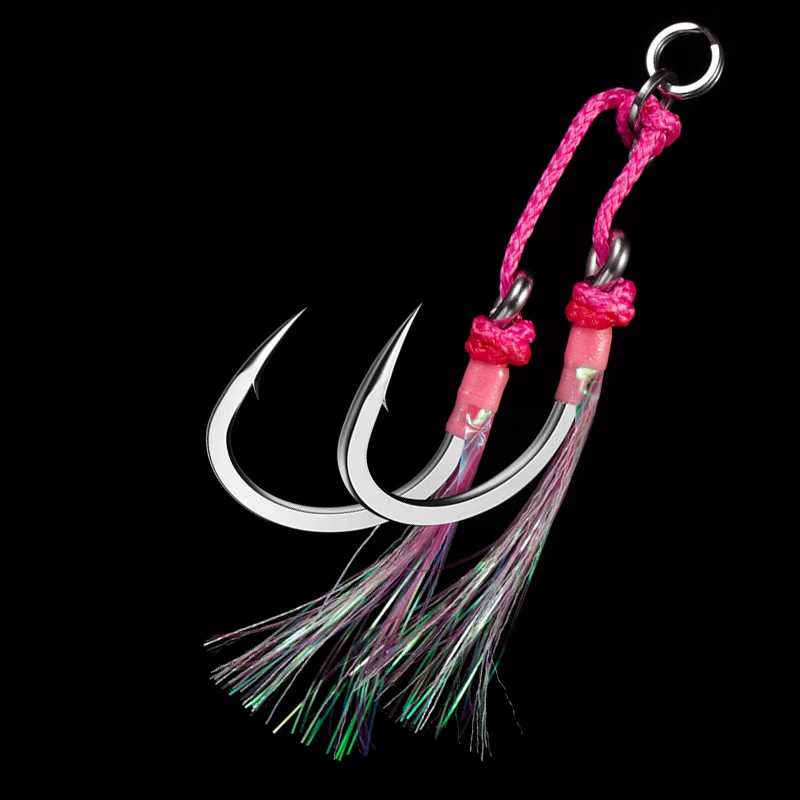 Ecooda 2021 New Pink Style Assist Hook Slow Jigging Metal Hook Sea Fishing Hook