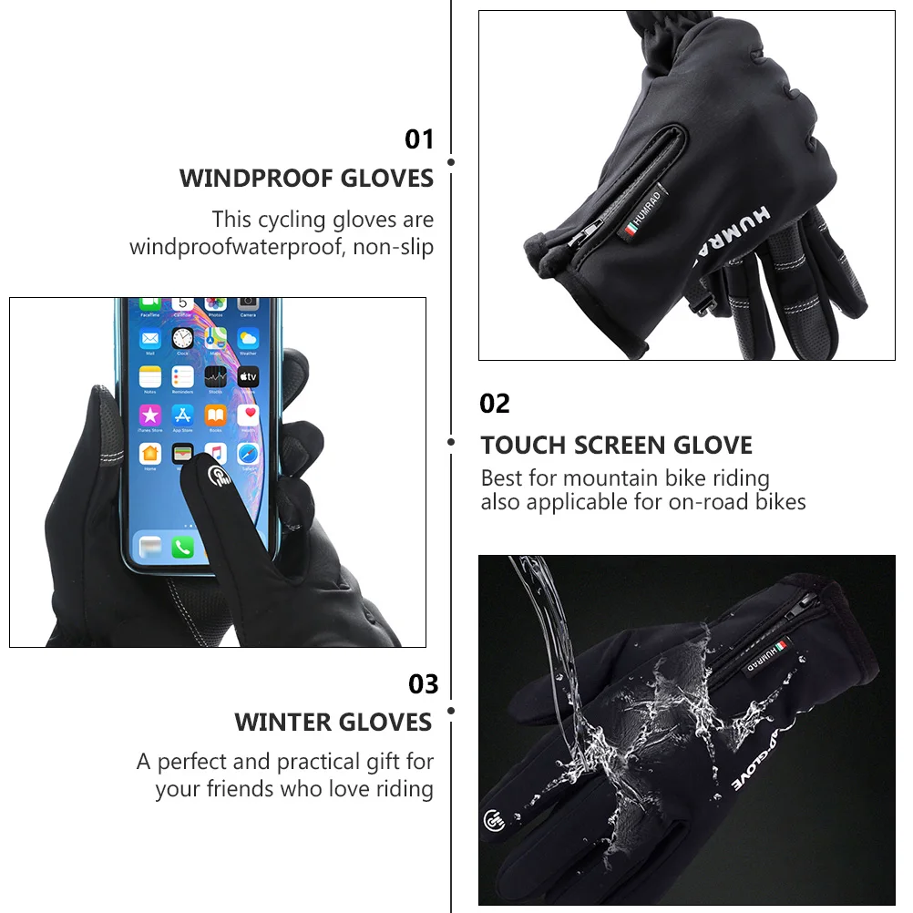 

Windproof Cycling Durable Waterproof Touch Screen Skiing Winter Heated Cycling Gloves Mittens Mountain Bike Gloves