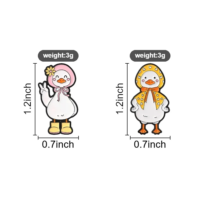 Cute Cartoon Pastoral Duck Badge, Funny Headscarf Goose Image Enamel Pin, Fashion Accessory, Gift for cute Animal Lovers