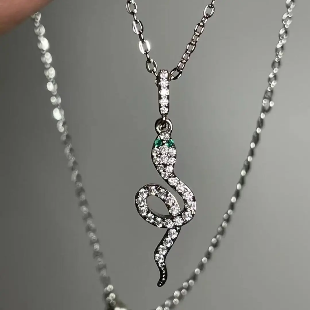 جديد عصري بسيط فضي اللون روح الأفعى قلادة قلادة للنساء أناقة سلسلة الترقوة حفلة حلية مجوهرات ارتداء اليومي #2