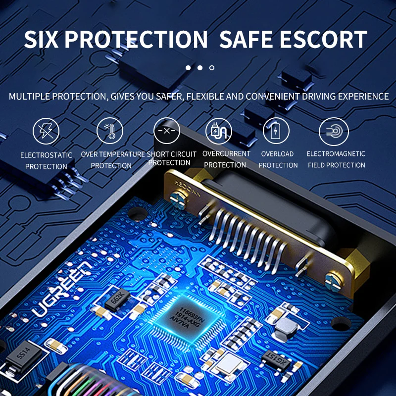 New Bluetooth Car Charger Multifunction Charger Type-C Lightning Port With Digital Display With Retractable Cable