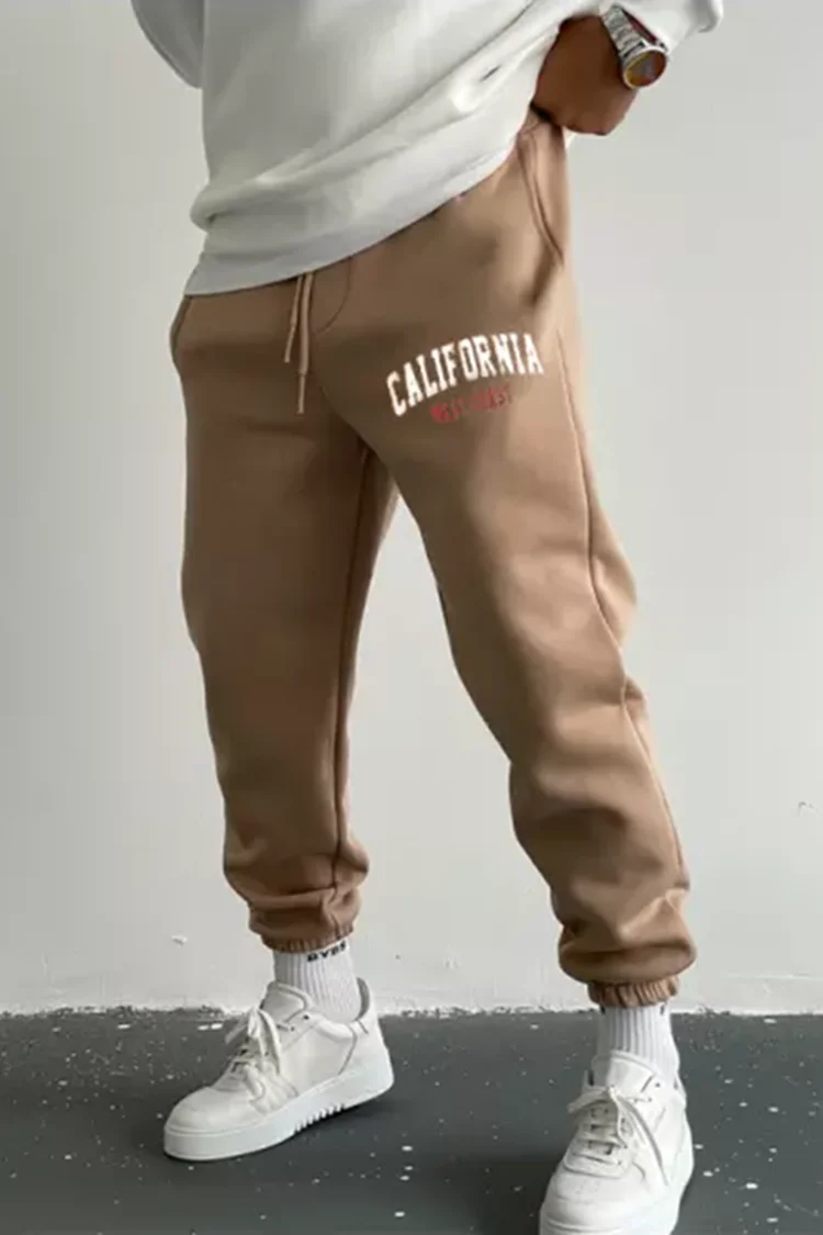 

Men's Sweatpants Letter Print Simple Sports Running Pants Autumn Winter Casual Versatile Waist Drawstring Unisex Pants Men's Gym