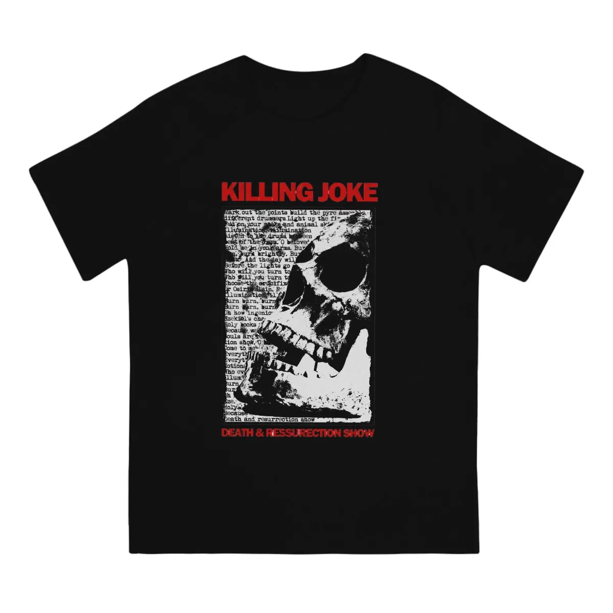 Killing Joke Creative TShirt for Men Death & Ressurection Show Round Collar Basic T Shirt Hip Hop Birthday Gifts Streetwear