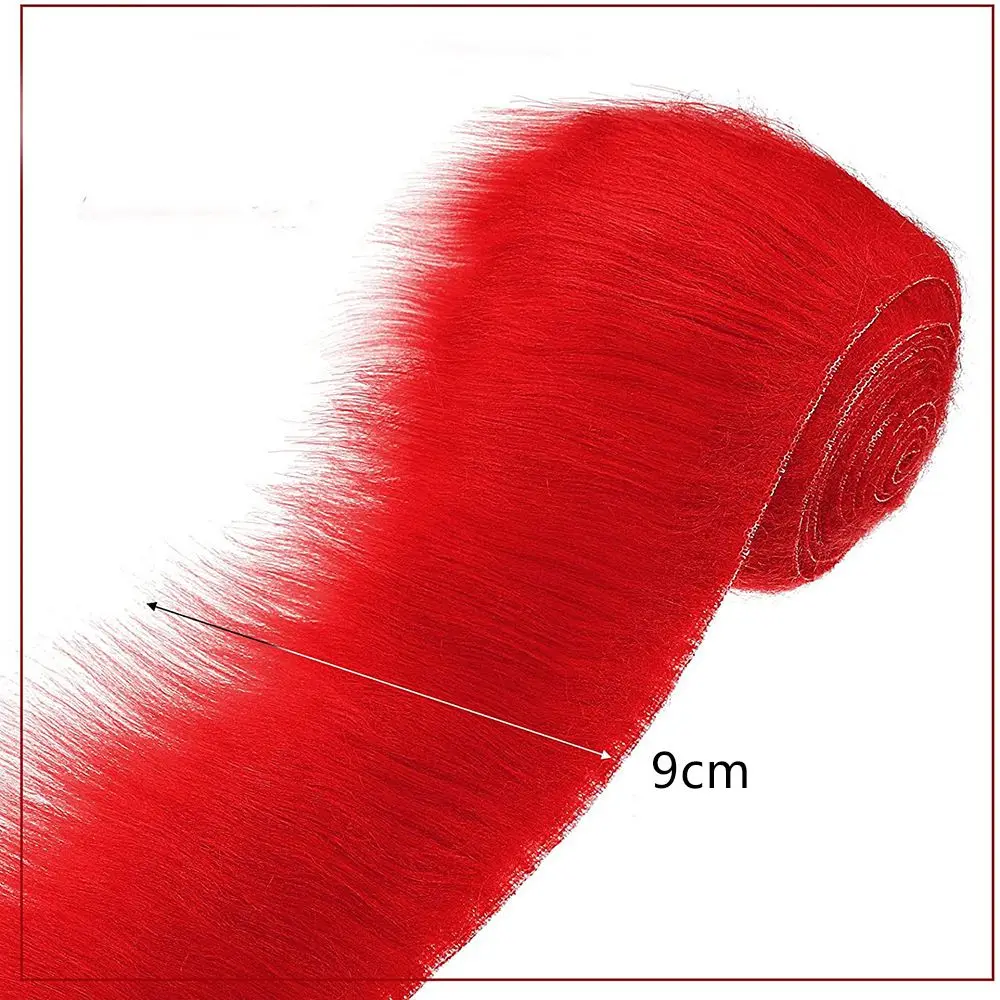 DIY Crafts Fluffy Trimming Soft Winter Costume Trim Fabric Roll Plush Fur Stripe Long Plush Fur Fabric Faux Fur Ribbon Tapes