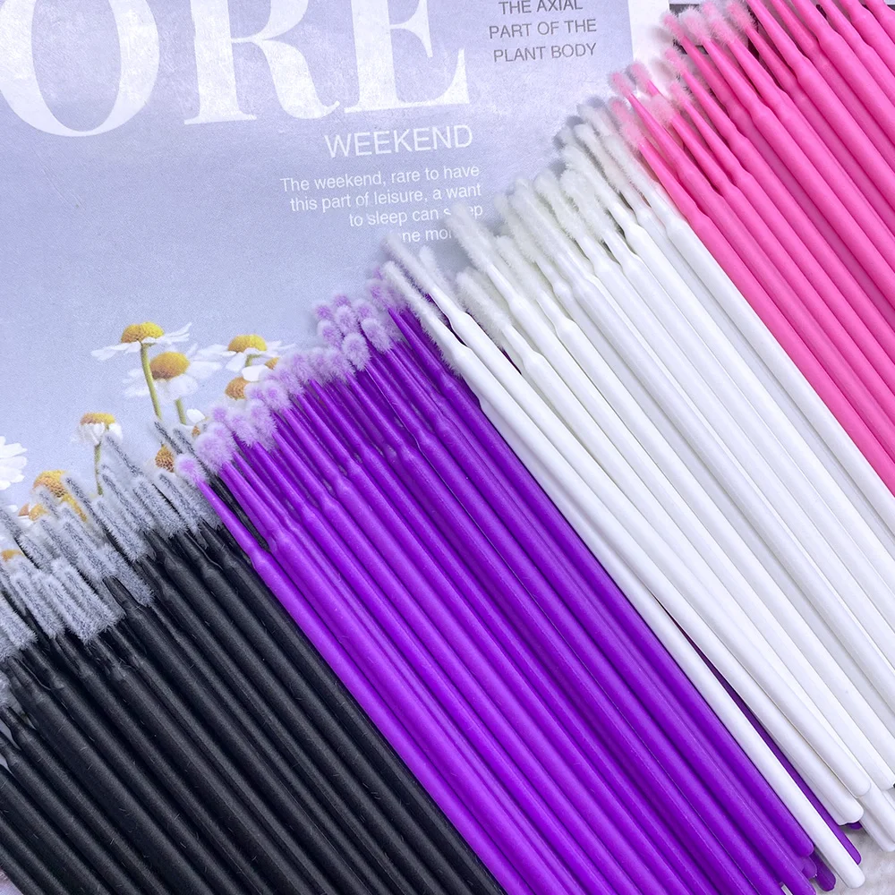 100/400pcs Micro Brush Disposable Lash Removing Swab Microbrush Mascara Wands Applicator Eyelash Extension Makeup Brushes Tools
