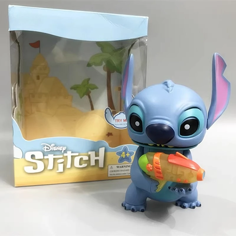 Disney Lilo&Stitch Model Toys Cartoon Anime Sound and Light Stitch Doll Action Figure Toy Desktop Ornament Boy Kawaii Gift