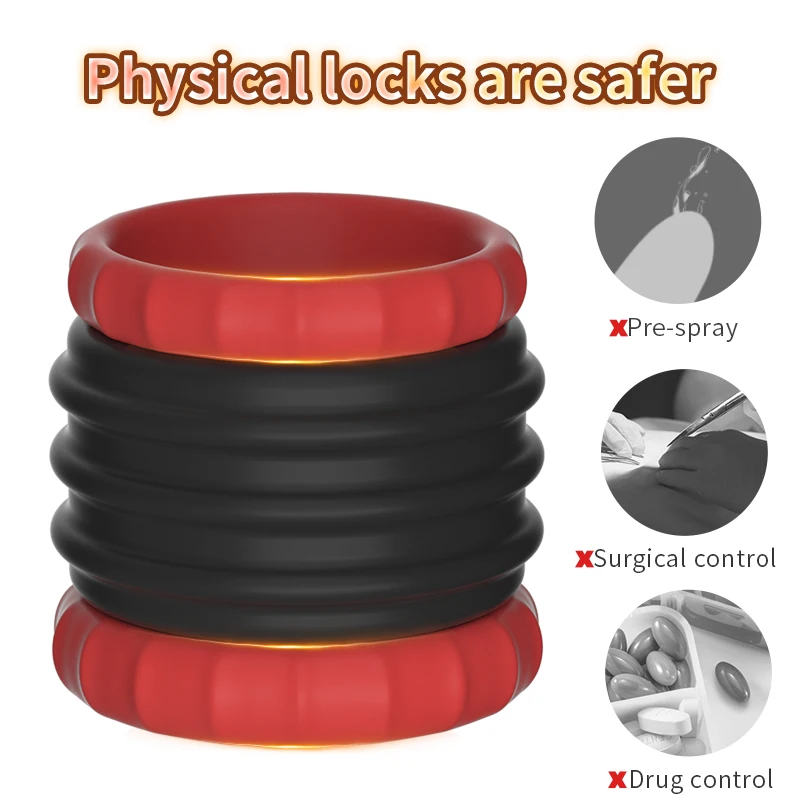 2 in 1 Penis Ring Ball Stretcher Scrotum Bondage Silicone Cock Ring Double Lock Sperm Ring Penis Cage Scrotal Stretcher Adults