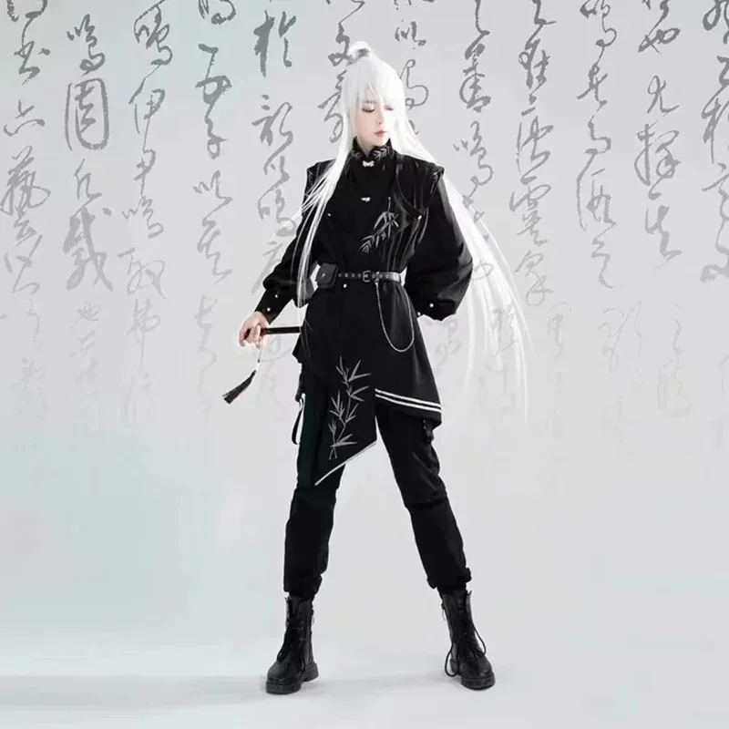 2025 estilo Neutral Han Element bata hombres mujeres nuevo traje chino Tang Vintage nicho negro oscuro moda parejas camisa ropa