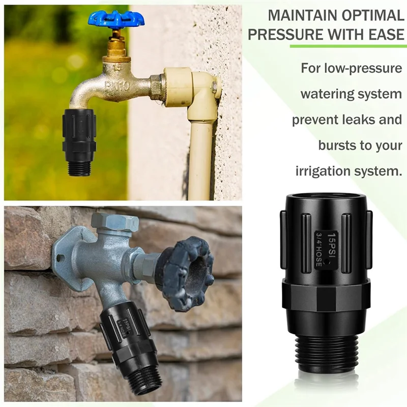 

FYBL-3/4" Female Hose Thread X 3/4" Male Hose Thread For Drip Irrigation Pressure Regulator–3 Pcs