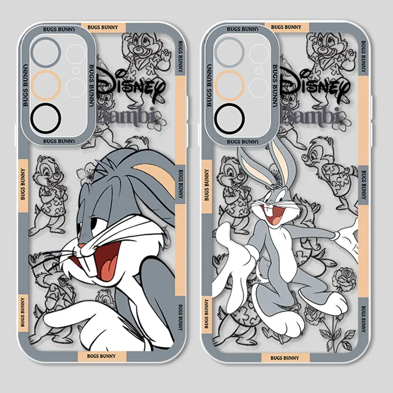 Disney Bugs Bunny For Samsung Galaxy S23 S22 S21 S20 FE Ultra Plus S10 A11 A23 Lite 5G Angel Eyes Liquid Phone Case