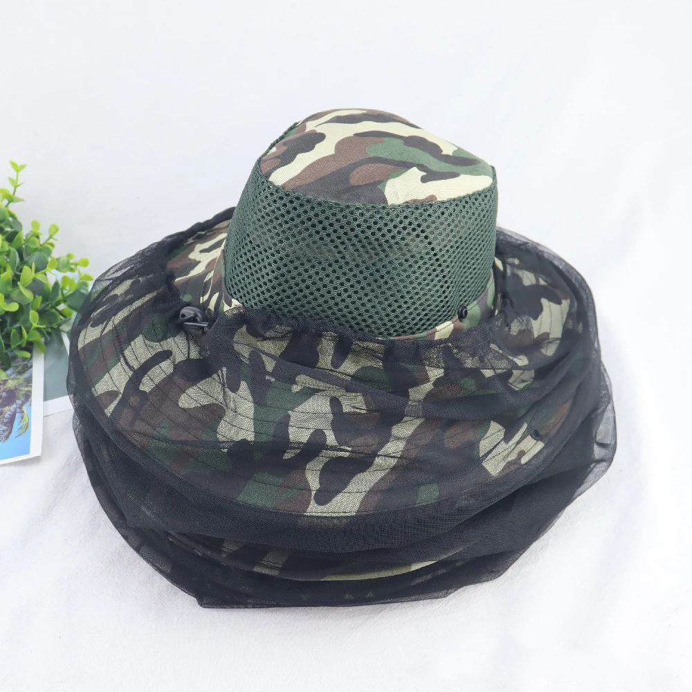 

Mosquito Head Net Hat Sun Hat Bucket Hat with Hidden Net Mesh for Fishing Hiking Beekeeping