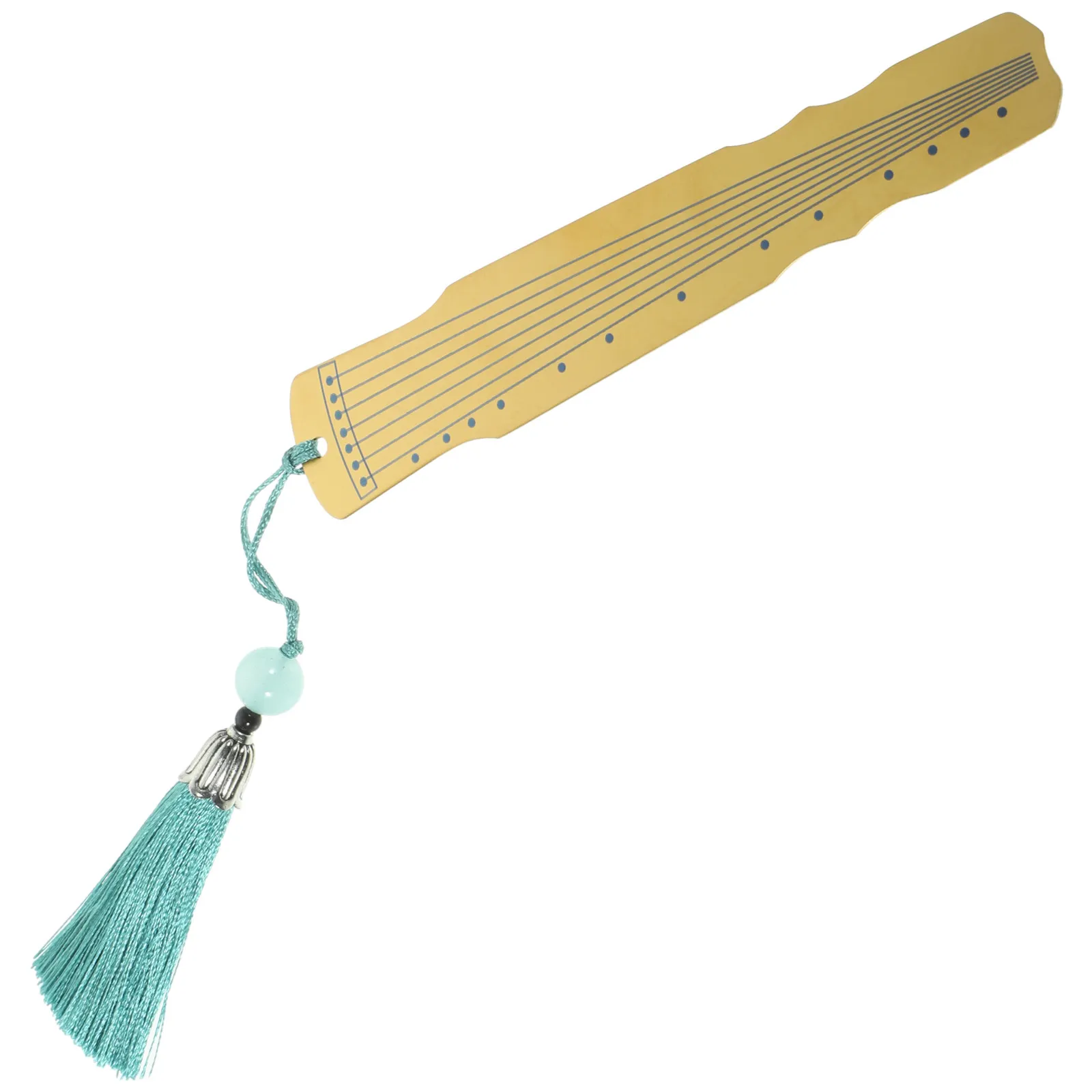 Guqin Metal Bookmark Hollow Design with Tassel Hole Elegant Reading Accessory for Students and Book Lovers