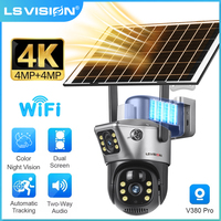 LS VISION Dual Screen 8MP WiFi Solar Camera Dual Lens Battery WiFi PTZ Cam Human Auto Tracking Motion Detection Security Cameras