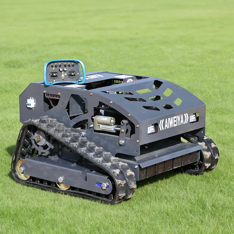

Customized tracked remote-controlled lawn mower easy to operate for community greening and garden mowing
