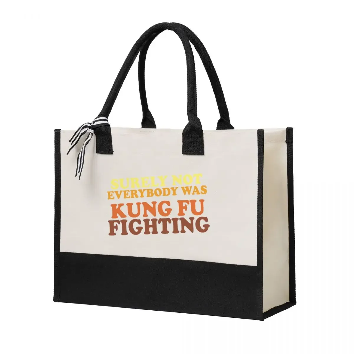 Canvas Gift Shopping Bag Surely Not Everybody Was Kung Fu Canvas Large Capacity Bag Customizable Quality Gifts