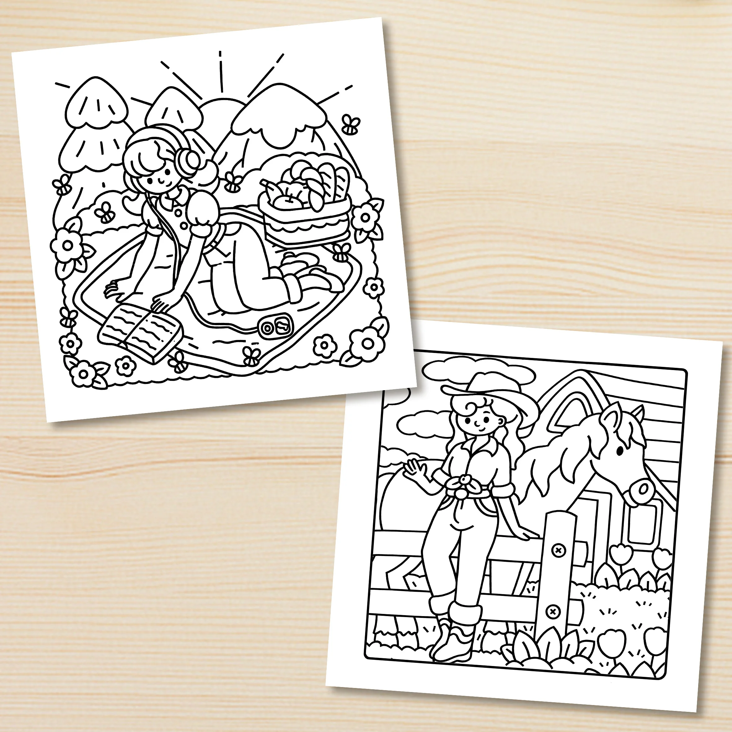 NOSTALGIC GIRL: Coloring Book for Adults Featuring Cute Cozy Daily Activities for Relaxation (Cozy Spaces Coloring)