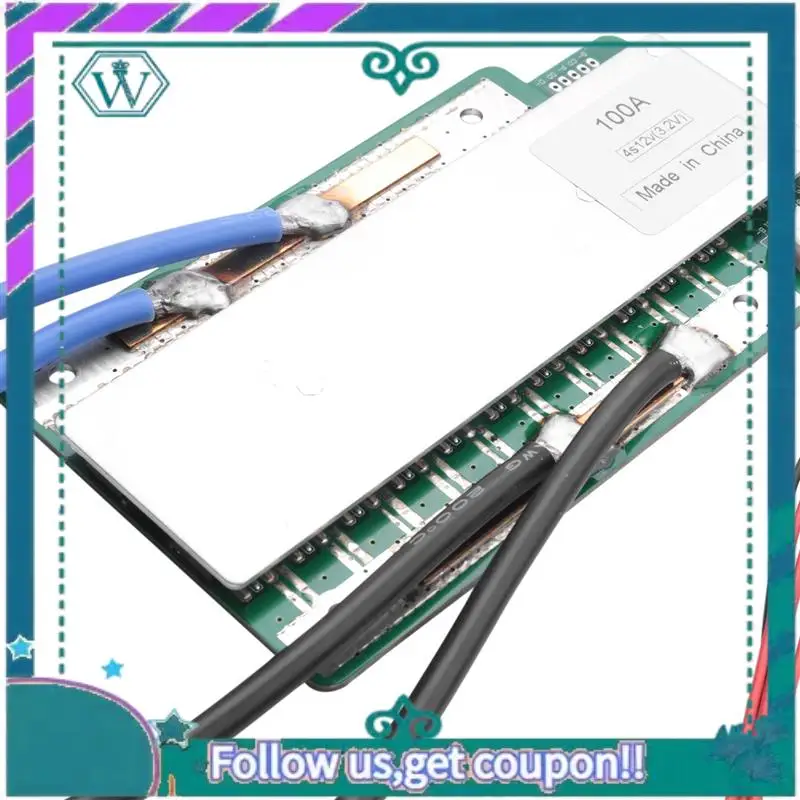 

Upgraded 4X 4S 100A 3.2V Lifepo4 Protection Board 12.8V Car Start Inverter BMS PCB Protection Board