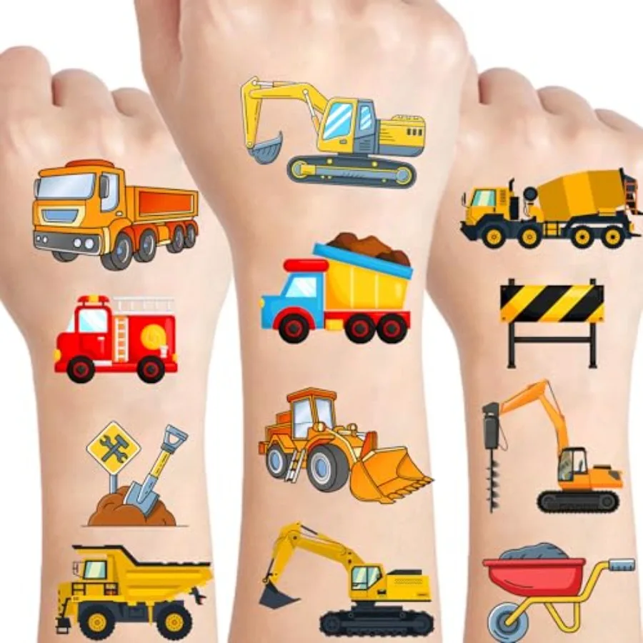 

Limited-time special offer 0 Sheets Construction Trucks Temporary Tattoo for,20 Pcs Vehicles Fake Tattoos for Boys Party Favors