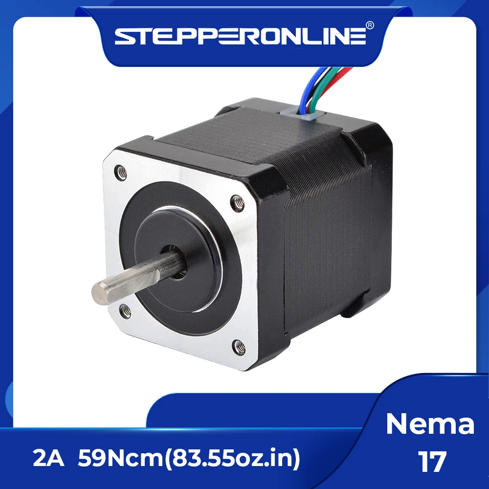 STEPPERONLINE Silnik Krokowy Nema 17 17HS19-2004S1 48mm 2A Nema17 59Ncm z Kablem 1m 4-przewodowy do Drukarki 3D CNC Silnik XYZ