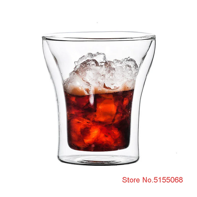 Denmark New Design Double Wall Glasses Assam Milk Tea Glass Graceful Vacuum Cafe Latte Coffee Cappuccino Mug Beer Cold Drink Cup