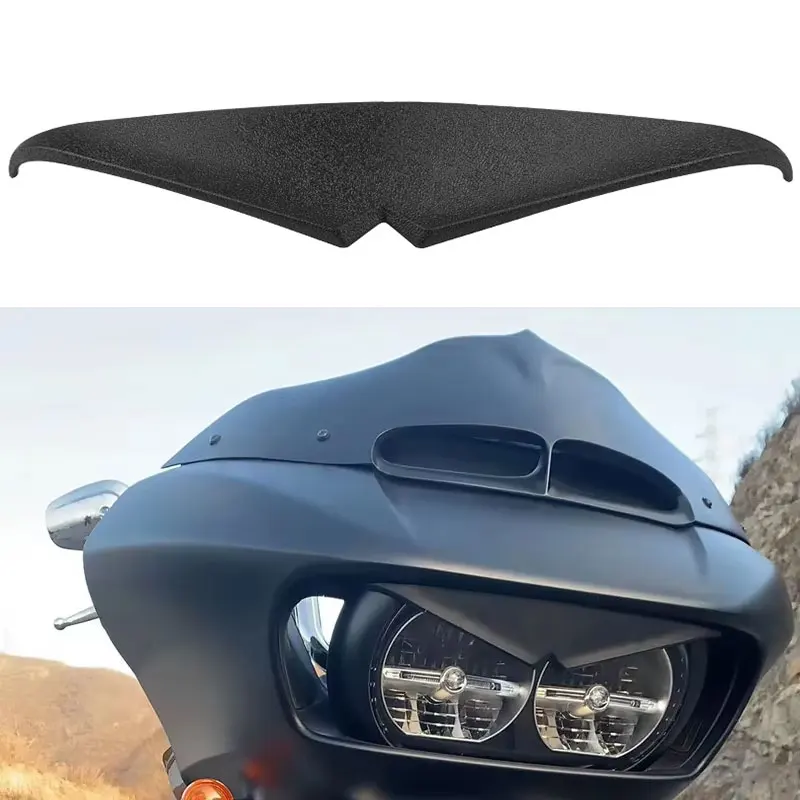 Motorcycle Headlight Trim Headlamp Eyebrow Eyelid Sticker Decoration Upper Tip Cover Visor Accent For Harley Road Glides 15-up