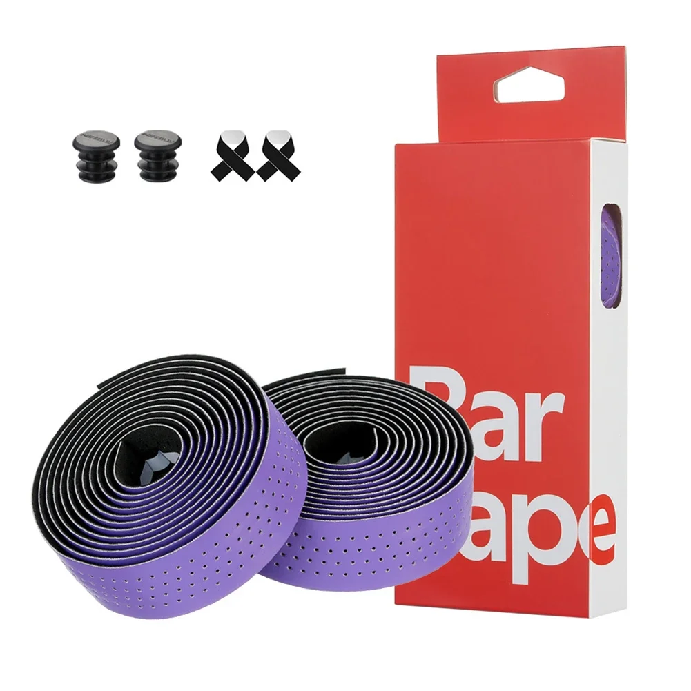 Lightweight handlebar tape with sweat absorption Perforated fabric pattern sweat absorbing and improved shock absorption