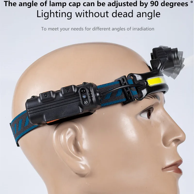 XPG+COB Zoom Induction Headlamp Built-in Battery USB Rechargeable Multifunction Waterproof Head Flashlight For Camping Fishing ﻿