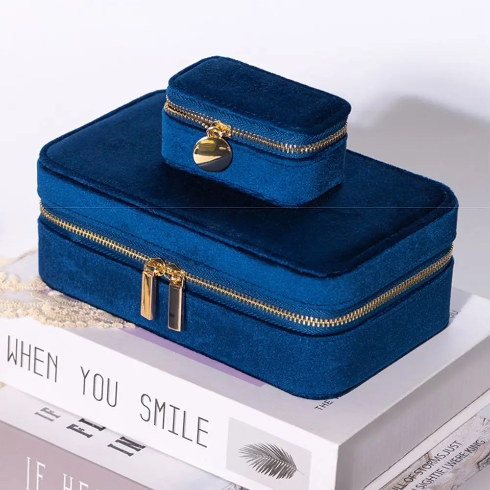 

Съемный бархатный органайзер для ювелирных изделий, маленькая коробка, пыленепроницаемый контейнер для сережек, удобный сенсорный контейнер с несколькими отделениями