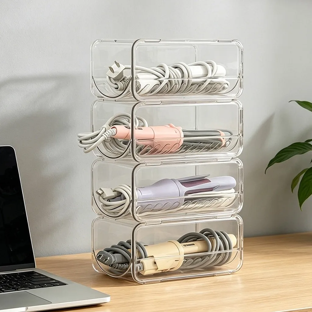 Transparent Storage Organizer Compact Hair Dryer Holder Curling Iron Storage Rack  Hair Tool Storage Organizer For Hair view 6