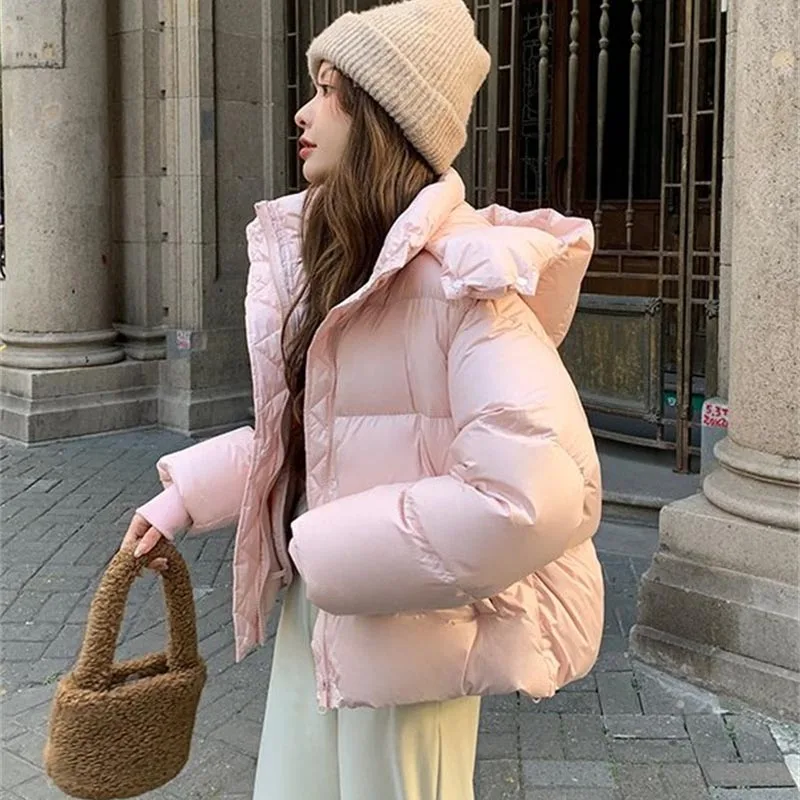 2024 New Downcotton-padded Coat Thick Winter Jacket Women Style Cropped Cotton Puffer Jacket For Middle High School Students