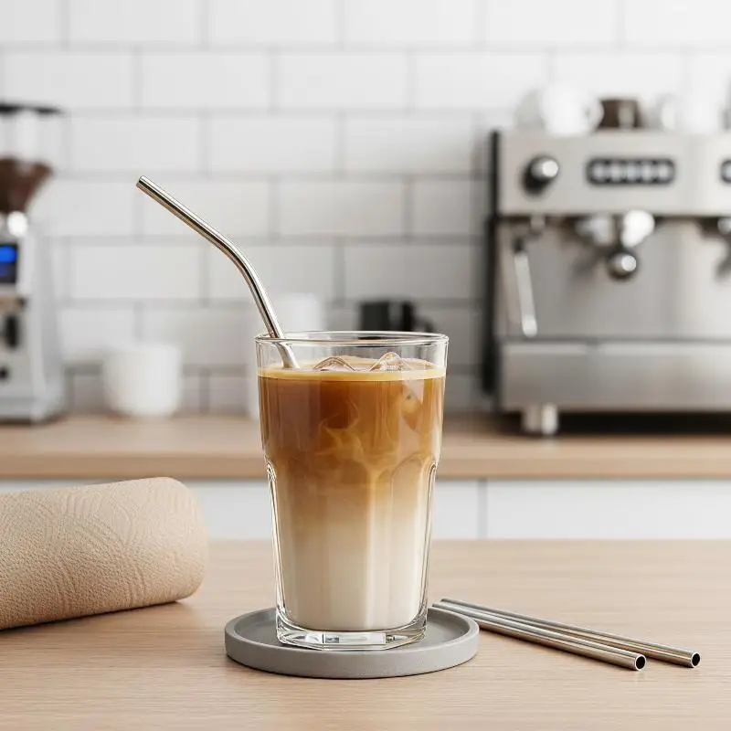 20Pcs Durable Reusable Stainless Steel Drinking Straws Eco-Friendly Food Grade Straw for Wedding Party Coffee Juice Milk Tea