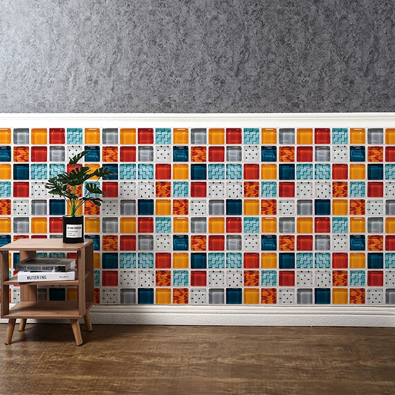 Wall stickers, self-adhesive kitchen stickers, waterproof, retro small tiles, tile stickers, bathroom background wall decoration stickers, wallpapers, furniture renovation, moisture-proof and oil-proof mosaic