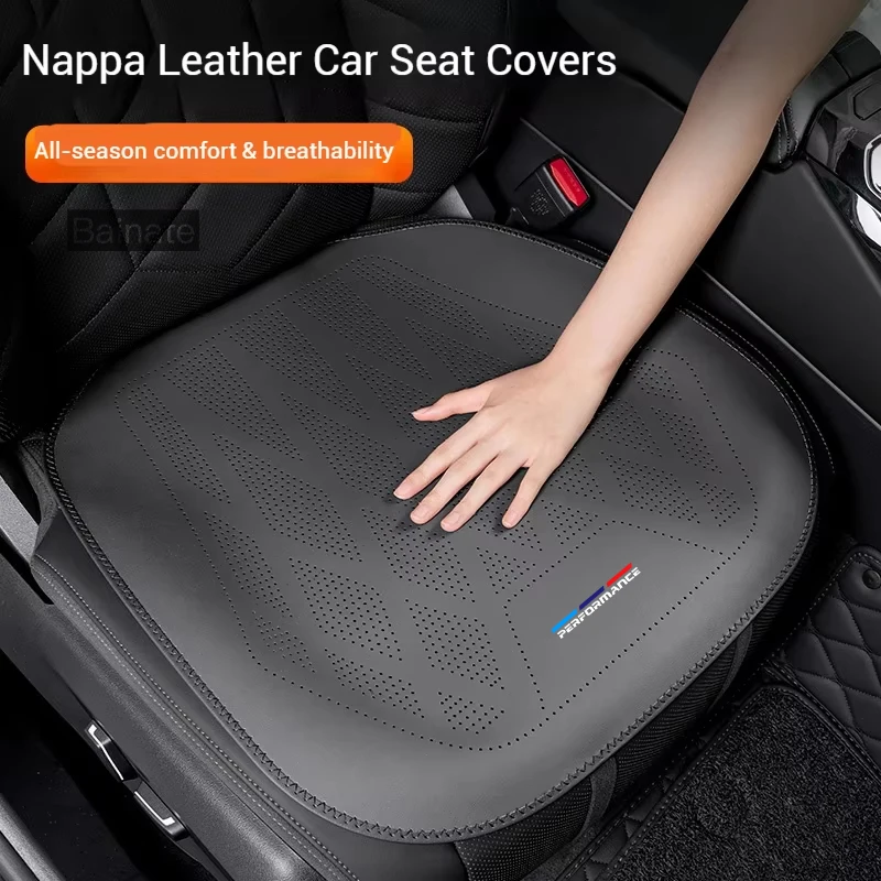 For BMW Performance E46 E90 E60 E36 F90 M3 E87 X3 X5 G30 G32, Ventilation Breathable Leather Car Seat Cover non-slip Accessories