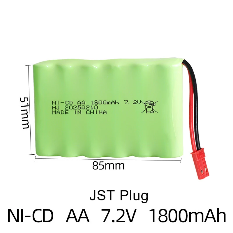 Bateria lipo 7.2v 1800mah rc baterias para caminhão rc recarregável carro NI-CD aa bateria com sm jst el2p ket 5559 plug