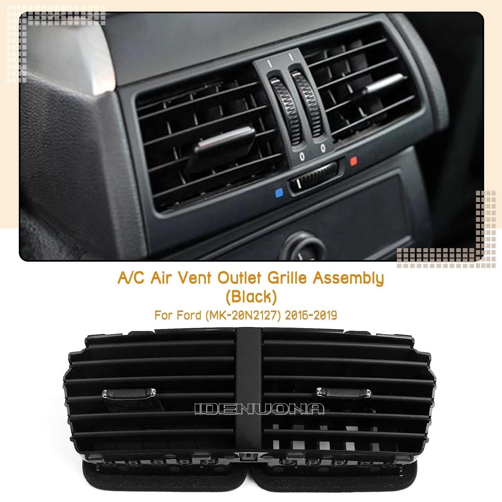 

For Ford Explorer 2016-2019 Car Interior Dashboard Center Console Panel Conditioning Air Vent Outlet Grille Assembly FB5Z19893AD