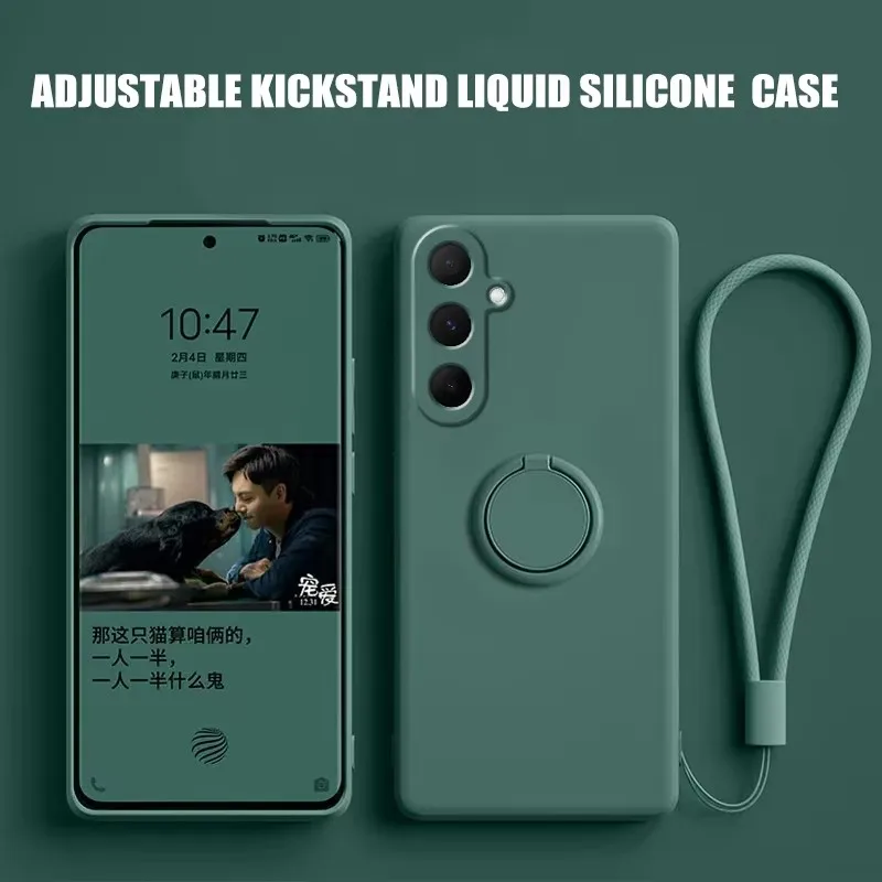 Silicone líquido suporte magnético caso de telefone para samsung galaxy a07 a17 a56 a36 a16 a55 a35 a25 a15 a54 a53 a52 a34 a14 a24 capa