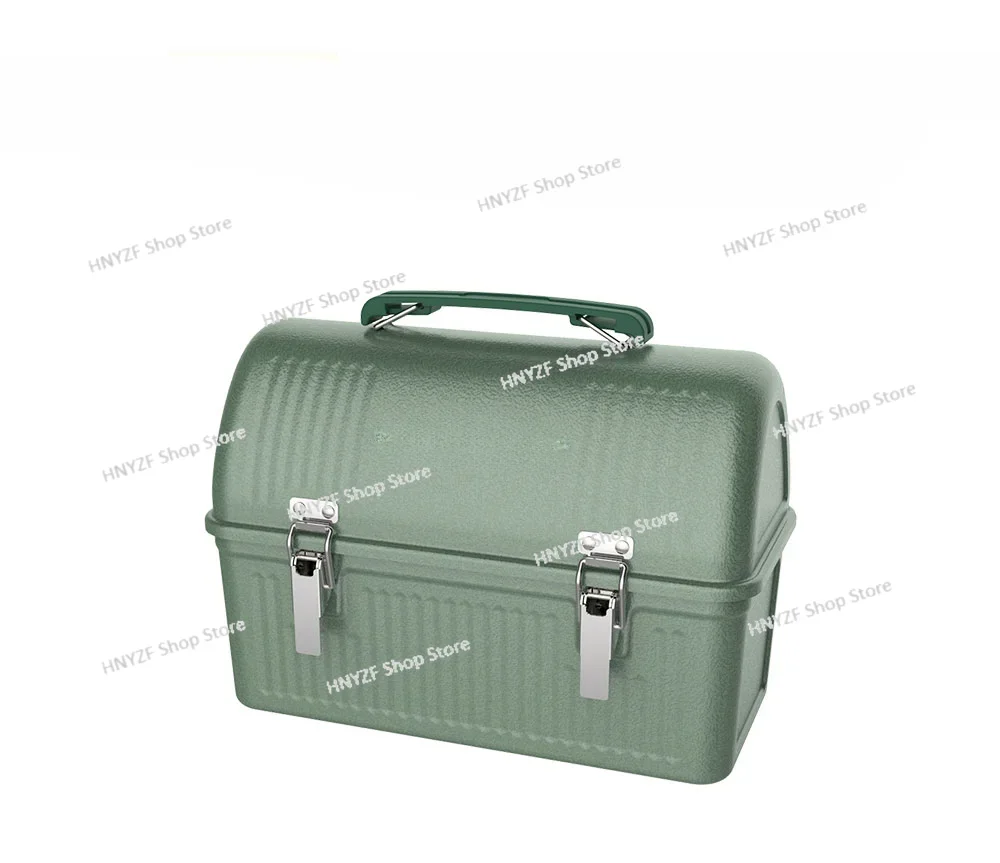 Large classic lunch box 9.4L camping steel storage box army green