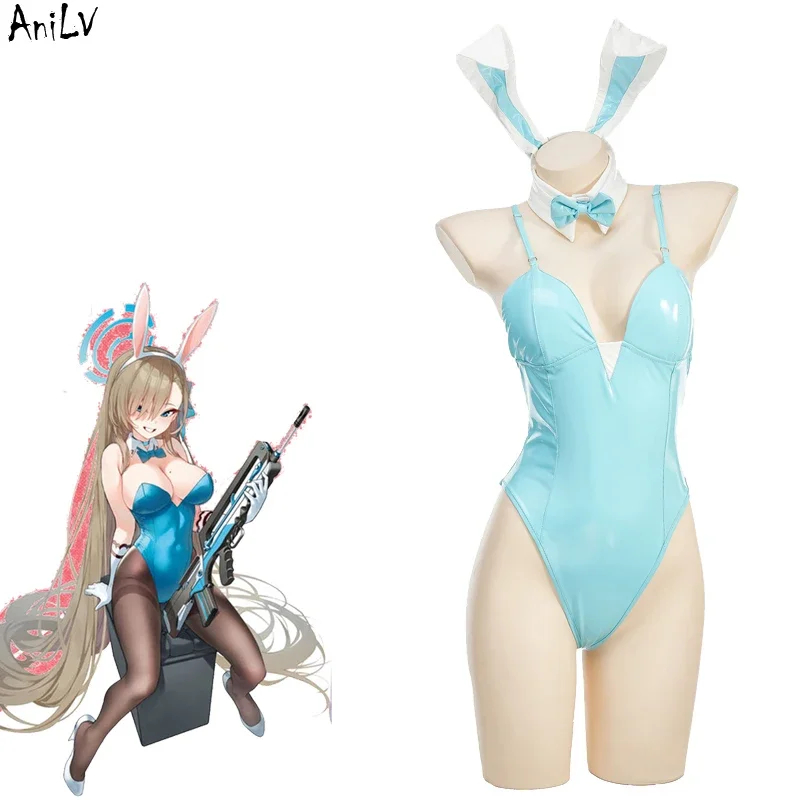 AniLV Blue Archive MomoTalk Girl Bunny Bodysuit Uniform Outfit Costume Cosplay