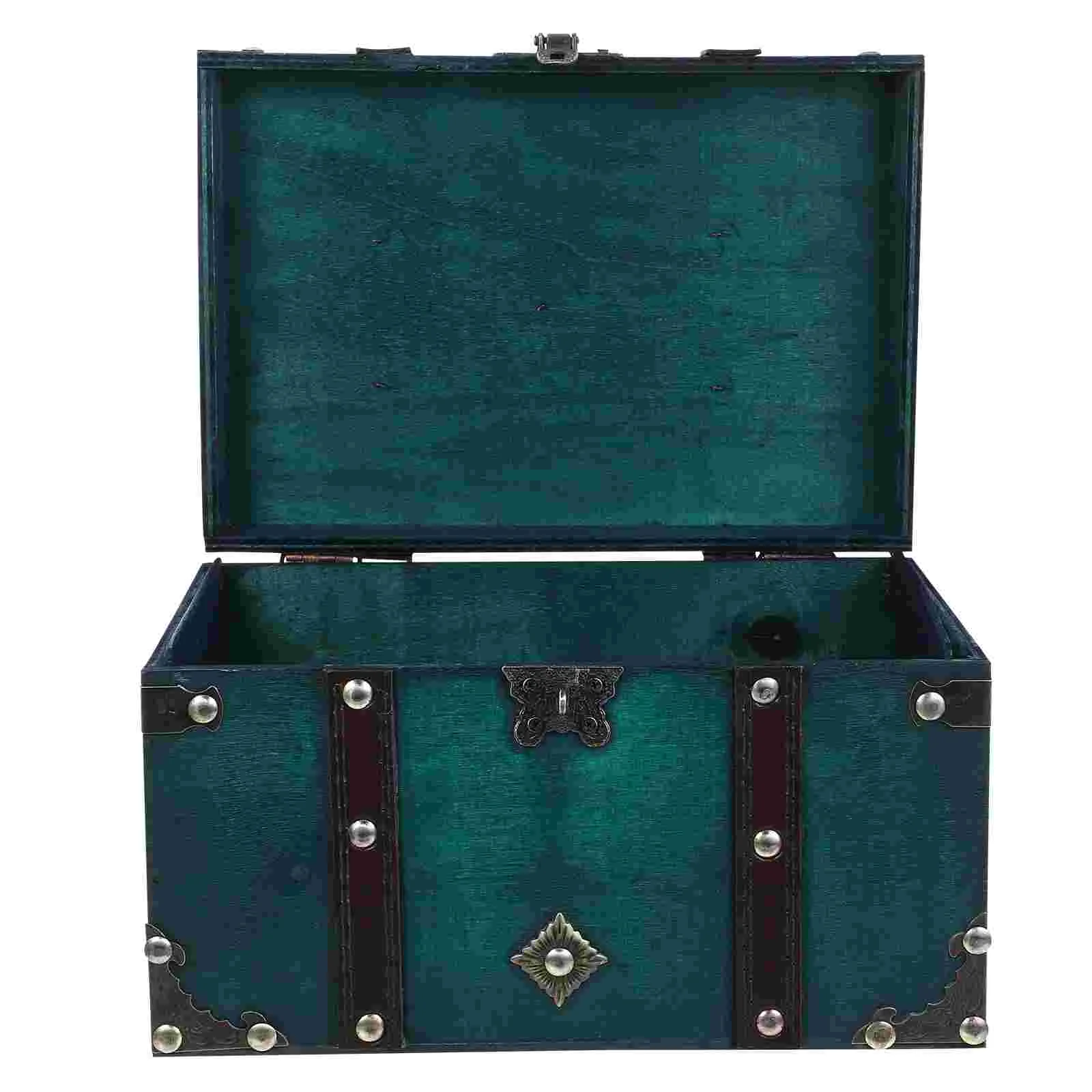 

Storage Box Jewelry Pirate Treasure Chest Wooden Boxes For Craft Case Retro Sundries Organizer