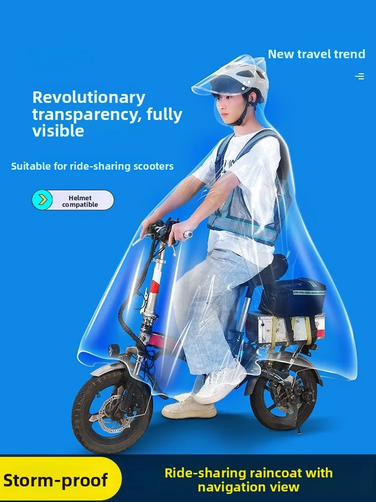 

Transparent Bicycle Raincoat Full Body Driver very Riding Special Use Single Person Rain Poncho 824 Waterproof