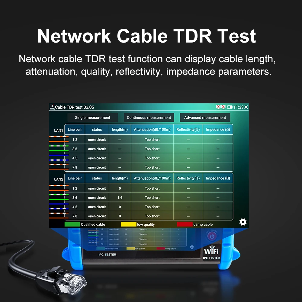 NF-722 CCTV Tester Telecamera IP AHD Mini Monitor 4K HDMI VGA IPC Tester PoE Monitor portatile Telecamera CFTV Test cavi IPC722 ATCHS