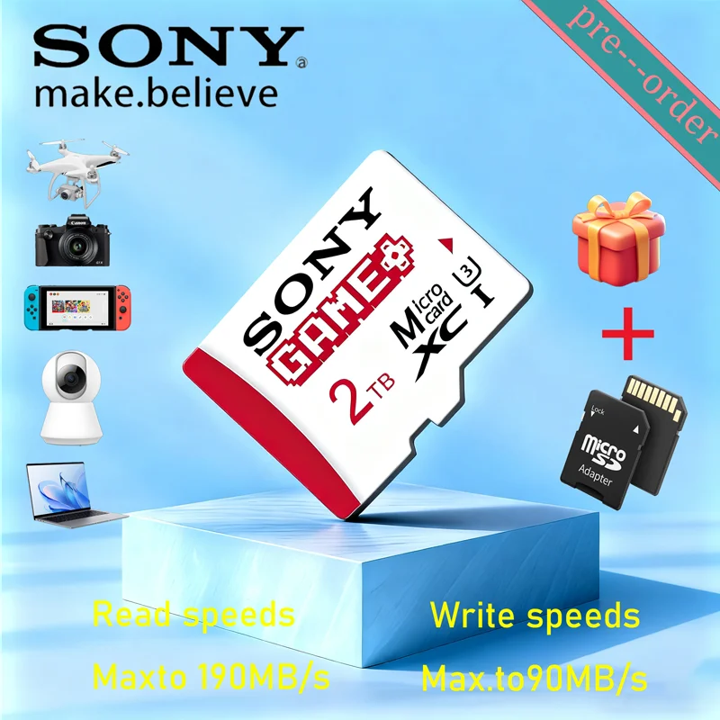 

Высокоскоростная карта памяти SD SONY до 2 ТБ Micro TF Games Card для устройства наблюдения с камерой Mijia 128 ГБ 256 ГБ 512 ГБ