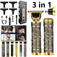 Professional 3 In 1 Cordless Carbon Steel Blade Electric Eyebrow Beard Body Barber Shop Nose Hair Shaver Haircut Razor Machine