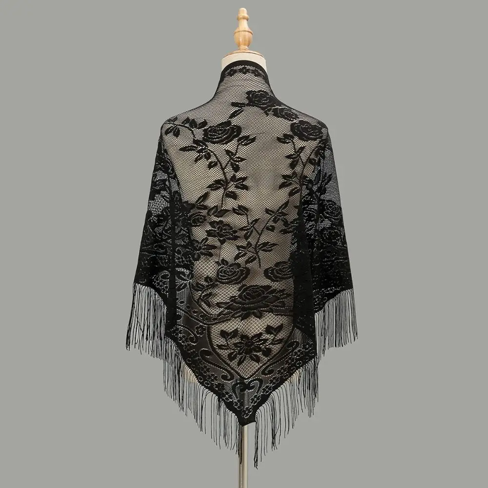 Cloak With Tassel Women Shawl Hollow Multicolored Evening Prom Cape Wedding Bridal Shawl Women
