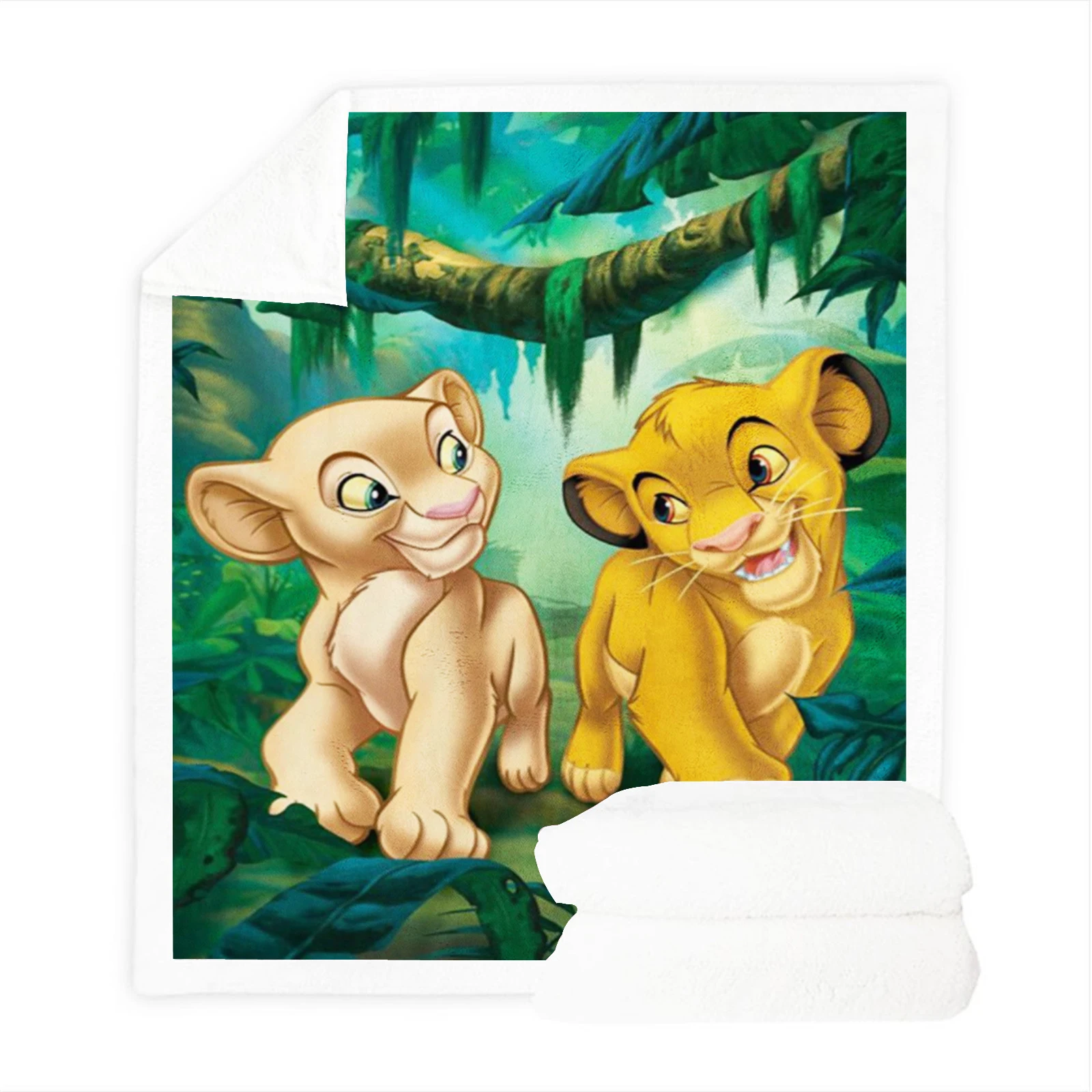 Disney Lion King บ้านพิมพ์ผ้าห่มอะนิเมะ Furry เด็กขนาดหรูหราเตียงขนแกะผ้าห่มโพลีเอสเตอร์ 100%