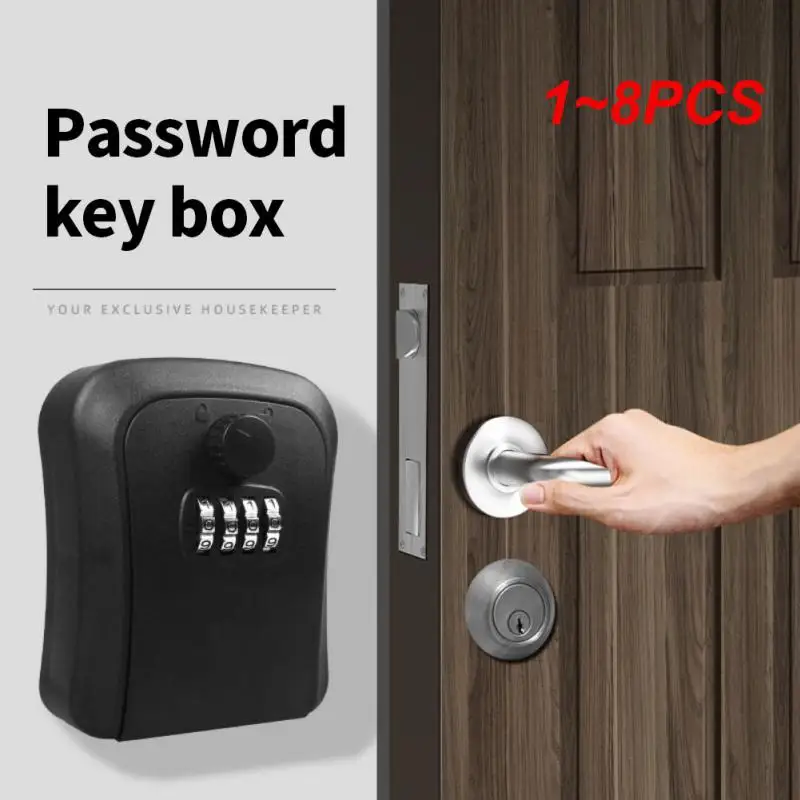 

1~8PCS Weatherproof Wall-mounted Key Safe Password Key Box Key Lock Box No4 Combination Key Storage Lock Box Indoor and Outdoor