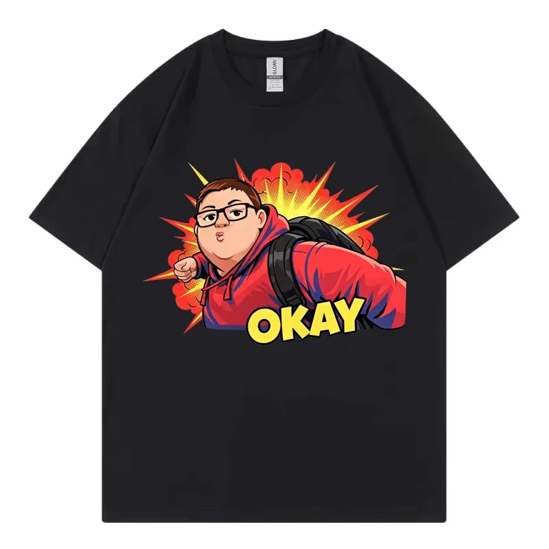 Funnny Okay Punch Kid Meme T-shirts Men Women Clothing High Street Fashion Trend T-shirt Summer 100%cotton Casual Loose T Shirt
