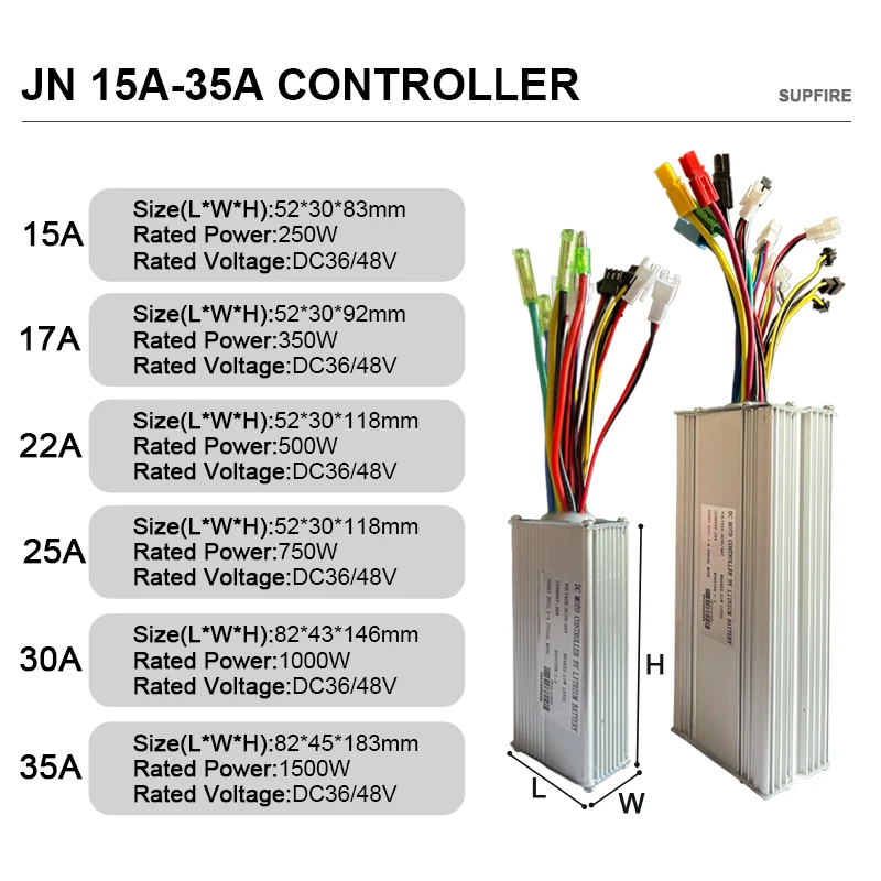 JN 15A-35A Electric Bicycle Controller 250W350W500W1000W1500W Brushless Controller