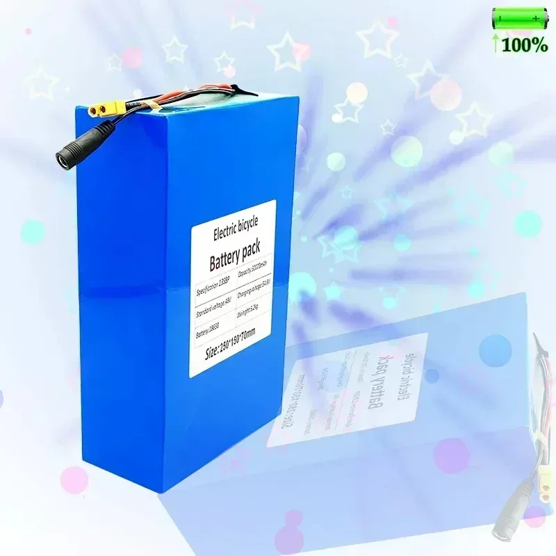 Free Shipping 48V 50000mAh Battery 18650 13S8P Lithium Battery Pack 1000W Bicycle Battery with Built-in 50A BMS Charger